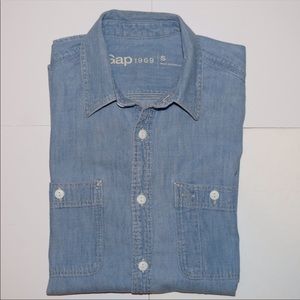 Short Sleeve Jean Button-Up